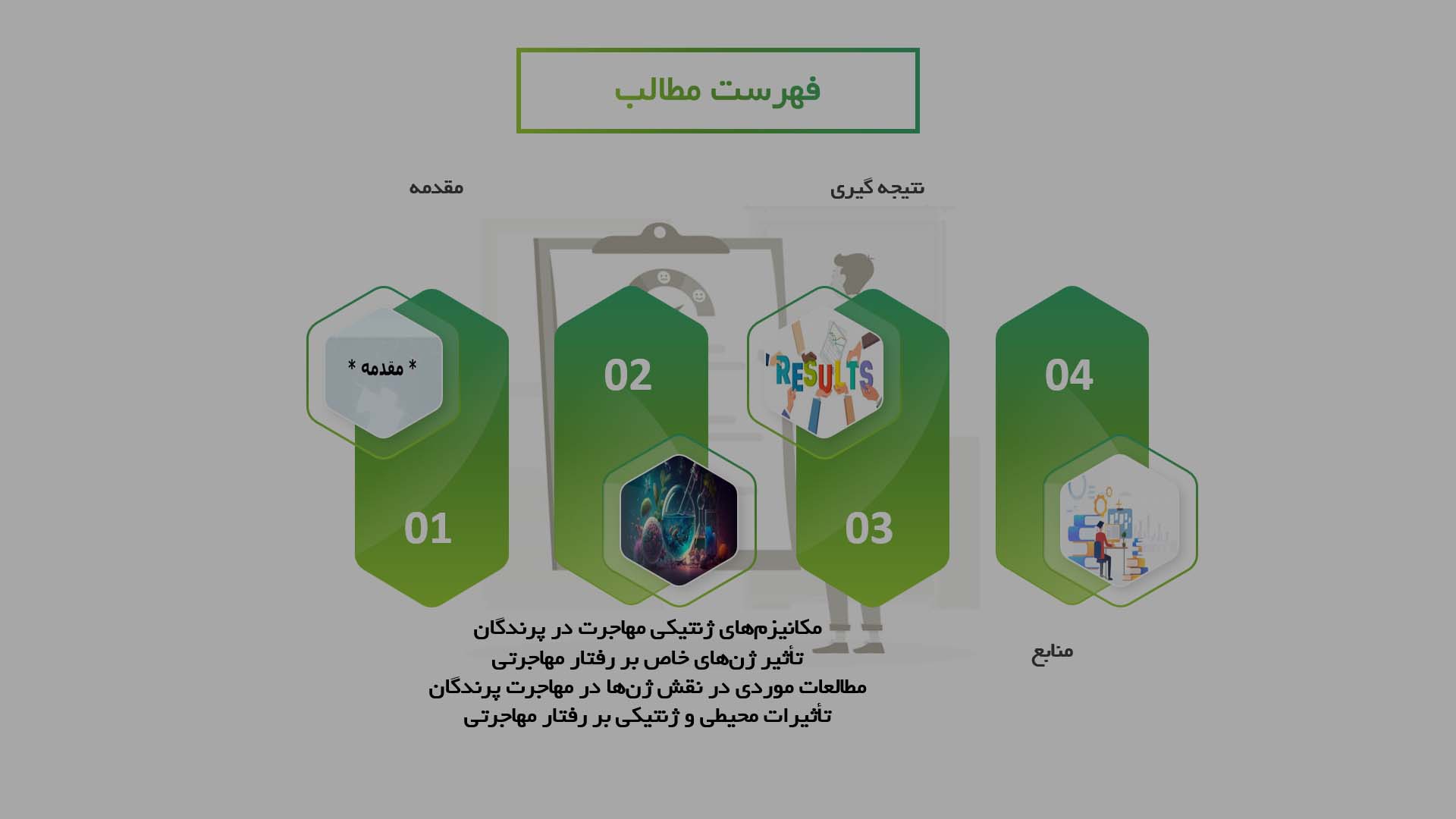 پاورپوینت در مورد نقش ژن‌ها در تعیین رفتارهای مهاجرتی در پرندگان